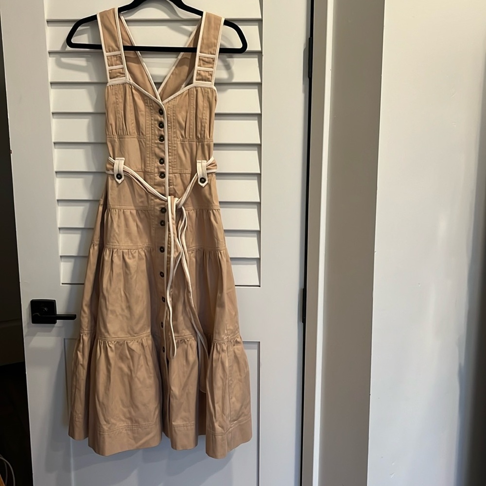 Moon River Tan Button-Down Dress